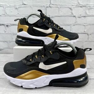 Nike Air‎ Max 270 React Sneakers Metallic Gold GS BQ0103-005 Youth 7Y Women 8.5